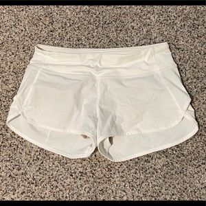White Lululemon shorts